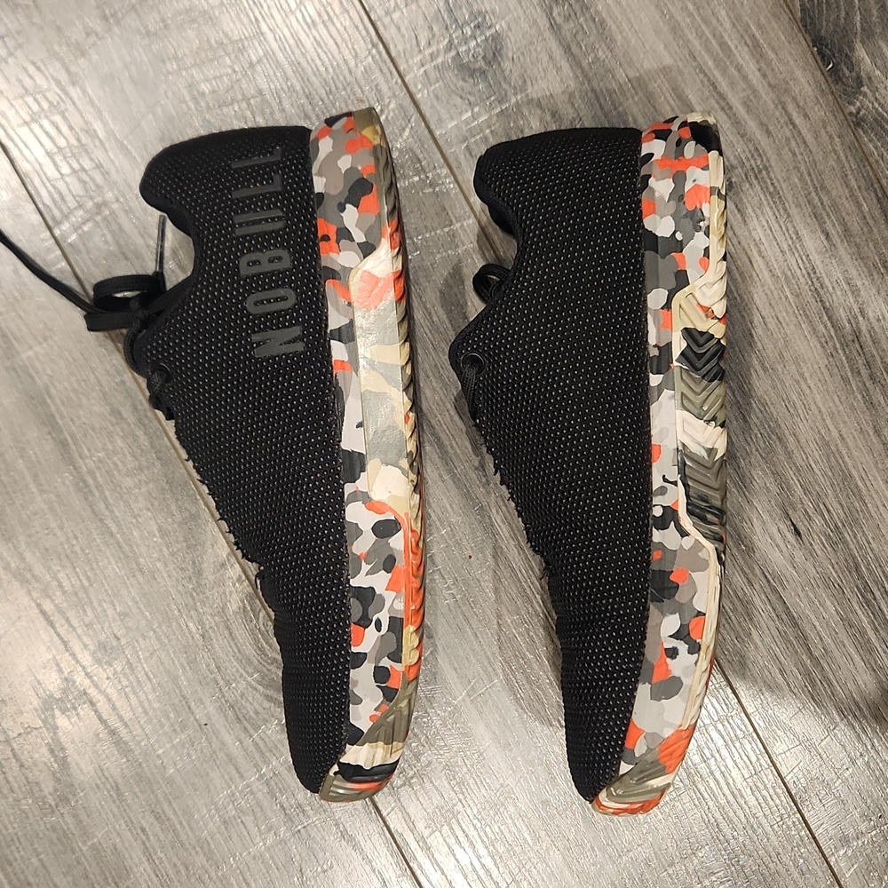 NOBULL Black Sneakers with Multicolor Camo Sole Women's Sz 10 - Picture 2 of 12